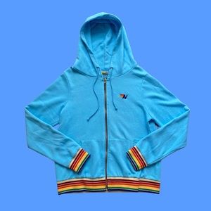 Aviator Nation Rainbow Rib Sky Zip Hoodie